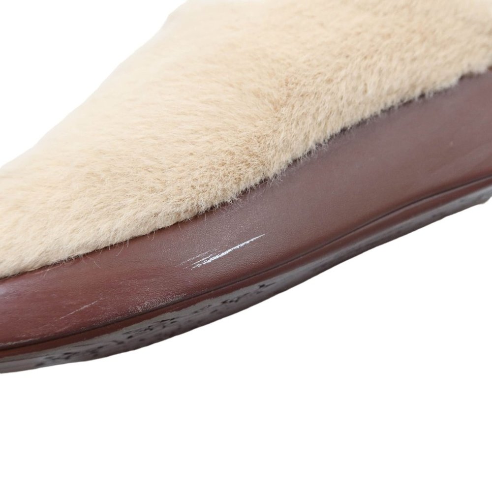 ALEGRIA Cream Faux Fur Scuff Clog Style Rubber Sole Slippers Size 9 - Picture 9 of 11